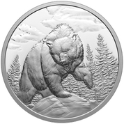 Canada: Great Hunters - Grizzly Bear $20 Srebro 2023 Proof Ultra High Relief Coin