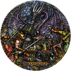 Niue: Dragonlance Chronicles - Dragons of Autumn Twilight kolorowany 3 uncje Srebra 2023 High Relief Antiqued Coin