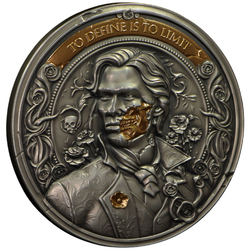 Niue: Reading Challenge - The Picture of Dorian Gray pozłacany $5 Srebro 2024 High Relief Antiqued Coin
