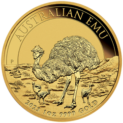 Australijski Emu 1 uncja Złota 2023 MS 70 NGC First Day of Issue