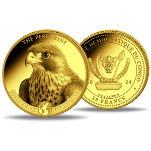 Congo: World‘s Wildlife - Peregrine Falcon 0,5 grama Złota 2024 Proof