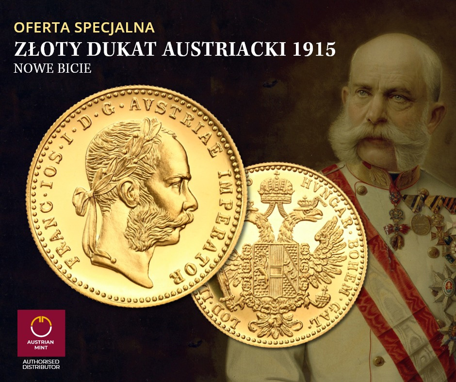 Złoty Dukat Austriacki 1915 NOWE BICIE