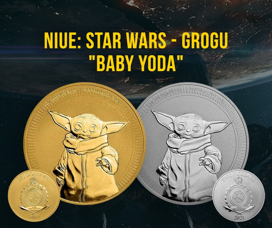 Niue: Star Wars - Grogu Baby Yoda 1 uncja Złota 2021