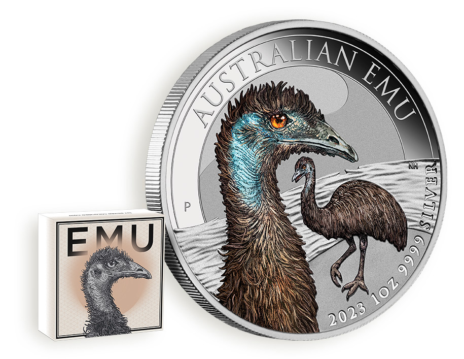  Australian Emu silver coloured 1 oz