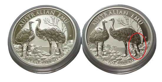 Australijski Emu 1 uncja Srebra 2019 Error
