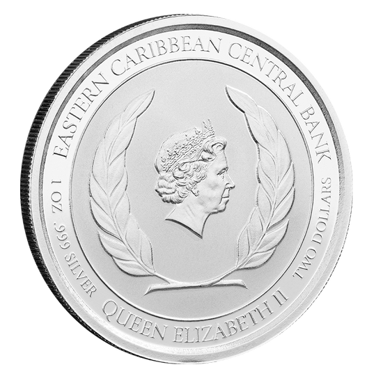 Antigua & Barbuda: Fregata wielka 1 uncja Srebra 2021