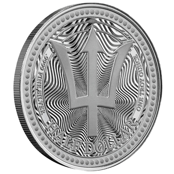 Barbados: Trident 1 uncja Srebra 2025 Prooflike