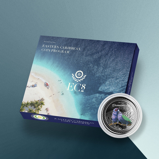 Dominica: Amazonka cesarska kolorowana 1 uncja Srebra 2021 Proof