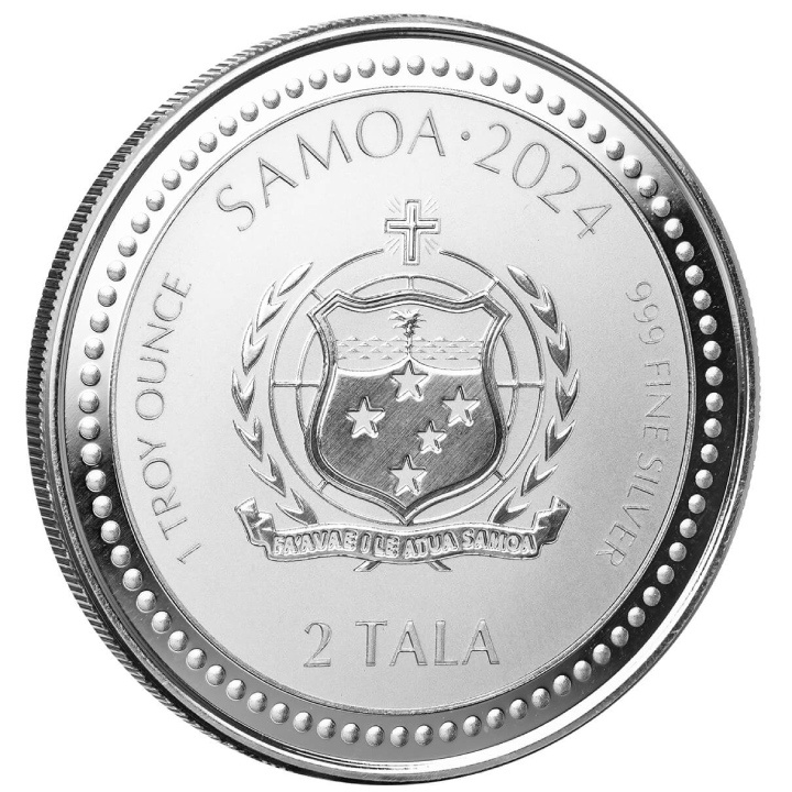 Samoa: Year of the Dragon 1 uncja Srebra 2024 Prooflike (moneta w karcie)