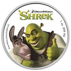 Niue: Shrek kolorowany 20. rocznica filmu 1 uncja Srebra 2021