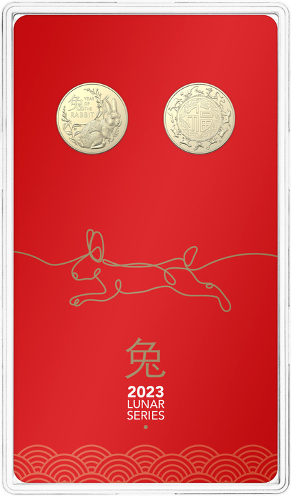 Zestaw 2 monet Lunar: Rok Królika 2023