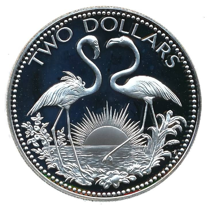 Bahamy: 2 Dolary Srebro - Różne roczniki