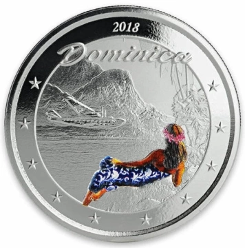 Dominica: The Nature Isle kolorowany 1 uncja Srebra 2018 Proof