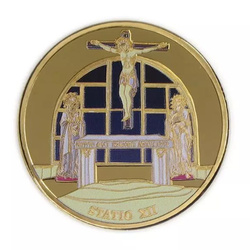 Zestaw 14 monet: Via Dolorosa kolorowany, pozłacany Brąz 2016 Prooflike