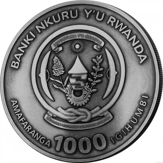 Rwanda: Nautical Ounce - USS Constitution 3 uncje Srebra 2022 Antique Finish