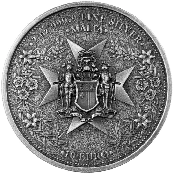 Malta: Golden Eagle 2 uncje Srebra 2024 High Relief Antiqued Coin
