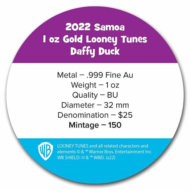 Samoa: Looney Tunes - Daffy Duck 1 uncja Złota 2022