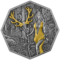 Witchcraft - Seeress Ritual pozłacana 1 uncja Srebra 2023 Antiqued Coin