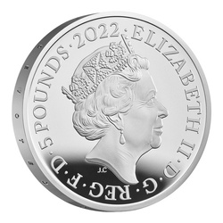 The Queen's Reign Honours and Investitures Srebro £5 2022 Proof