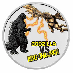 Niue: Godzilla vs Monsters - King Ghidorah kolorowany 2 uncje Srebra 2023 