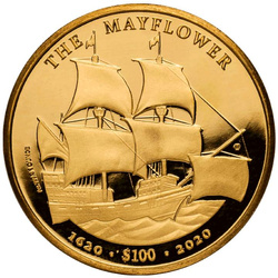 British Virgin Islands:The Mayflower - 400. rocznica 1 uncja Złota 2020 Prooflike