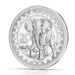 Africa - The Serenity of the Elephant 20 Euro Srebro 2022 Proof