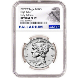 Amerykański Orzeł 1 uncja Palladu 2019 NGC High Relief Reverse Proof PF69 Early Releases