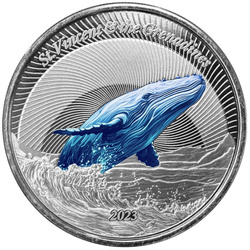 St. Vincent & The Grenadines - Humpback Whale kolorowany 1 uncja Srebra 2023 Proof