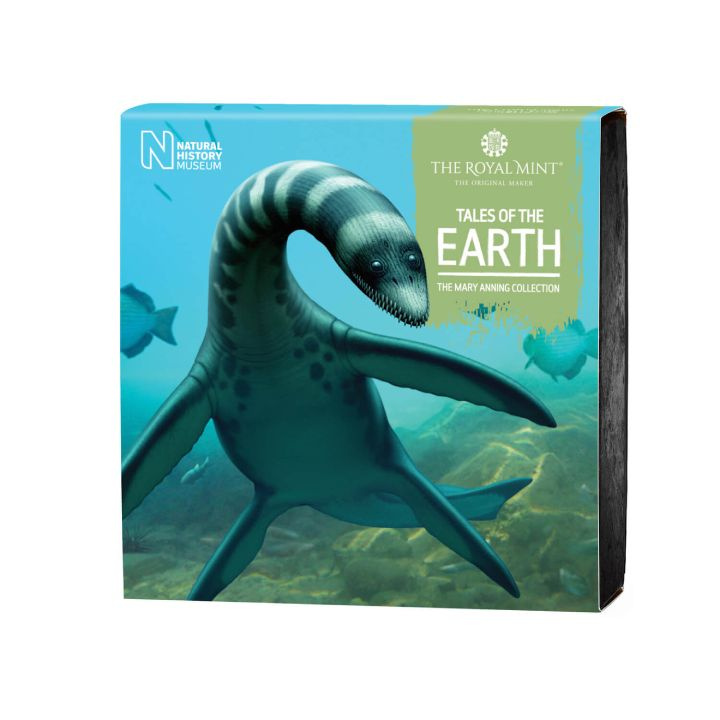 Tales of the Earth: Plesiosaurus kolorowany 50p Srebro 2021 Proof