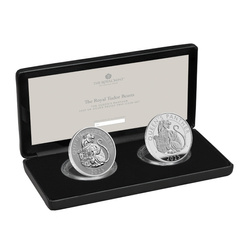 Zestaw 2 monet The Royal Tudor Beasts: The Queen's Panther 2 x 1 uncja Srebra 2025 Proof