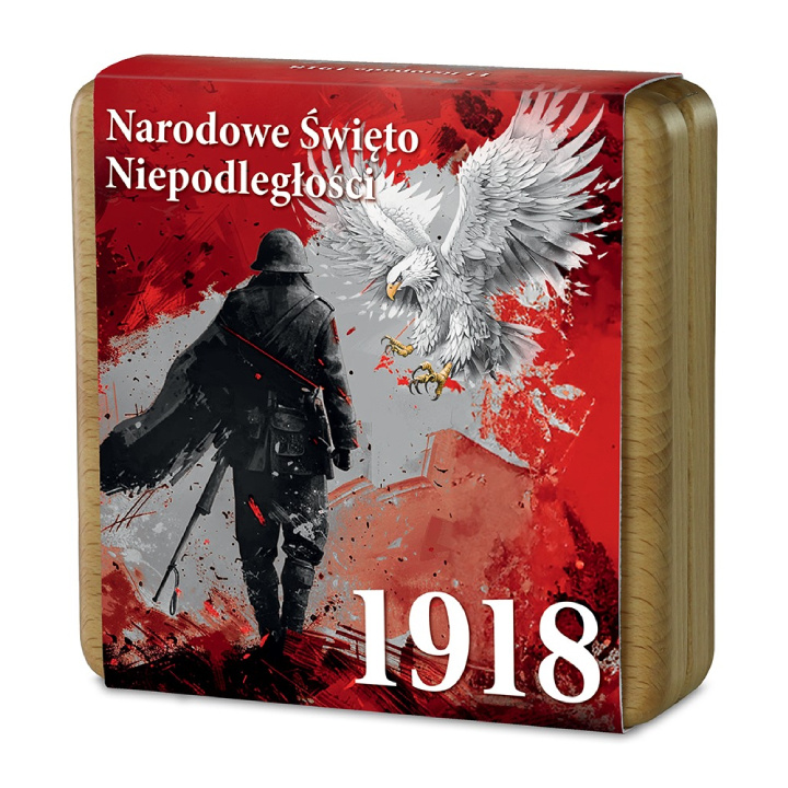 Sztabka Narodowe Święto Niepodległości "11 listopada" 1918 kolorowane 2 uncje Srebra 2024 Antique Finish