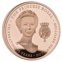 The 75th Birthday of HRH The Princess Royal £5 Złoto 2025 Proof 
