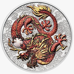 Chinese Myths and Legends: Dragon kolorowany (wersja z monetą w karcie) 1 uncja Srebra 2021