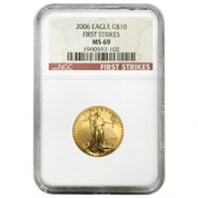 Amerykański Orzeł 1/4 uncji Złota 2006 MS 69 NGC First Strikes