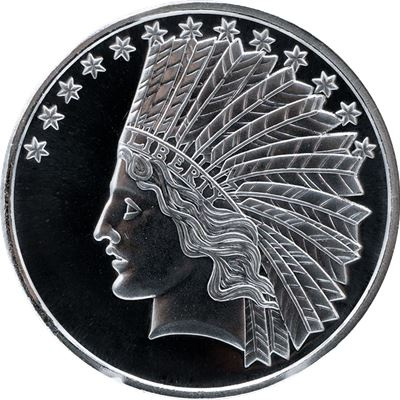 Classic Design: Indian Head Design 1 uncja Srebra Round