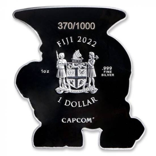 Street Fighter: Mini Fighter Guile kolorowany 1 uncja Srebra 2022 Proof