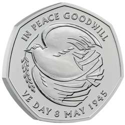 The 80th Anniversary of VE Day 50p Miedzionikiel 2025