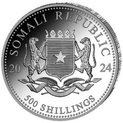 African Wildlife: Słoń Somalijski 5 uncji Srebra 2024