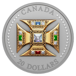 Canada: St. Edward’s Crown $20 pozłacany Srebro 2023 Matte Proof 