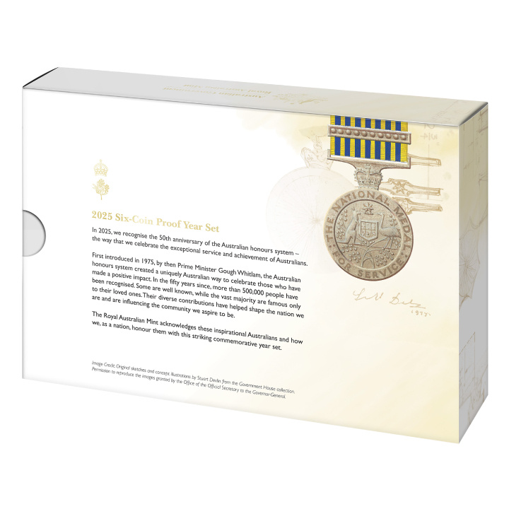 Zestaw 6 monet - 50 Years of the Australian Honours System 2025 Proof