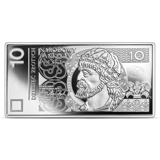 Polskie banknoty obiegowe - zestaw srebrnych monet 10 - 500 zł 2022 Proof