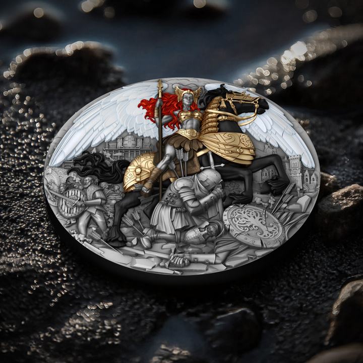 Niue: Valkyrie pozłacany 2 uncje Srebra 2025 Antiqued Coin