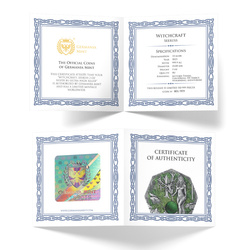 Witchcraft - Seeress Ritual kolorowany 2 uncje Srebra 2023 Ultra High Relief Antiqued Coin
