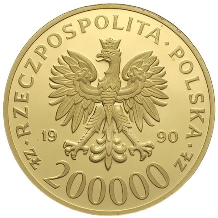 Polska: III RP "Solidarność" 200 000 Złotych 1990 PF 69 Ultra Cameo