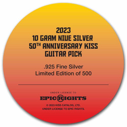 Niue: KISS 50th Anniversary 10 gramów Srebra 2023 Guitar Pick