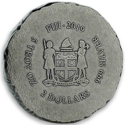 Fiji: Terracotta Warriors 5 uncji Srebra 2019 Antiqued Coin 