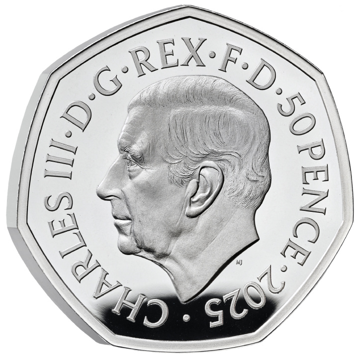 The 80th Anniversary of VE Day 50p Srebro 2025 Proof