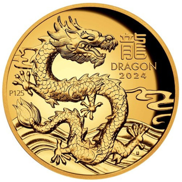 Perth Mint: Lunar III - Rok Smoka 1 uncja Złota 2024 Proof High Relief