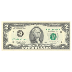 Banknot USA 2 Dolary (2 U.S. dollars / 2 USD) UNC 100 sztuk