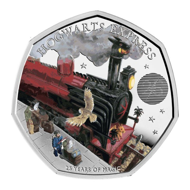 Harry Potter: Hogwarts Express kolorowany 50p Srebro 2022 Proof 